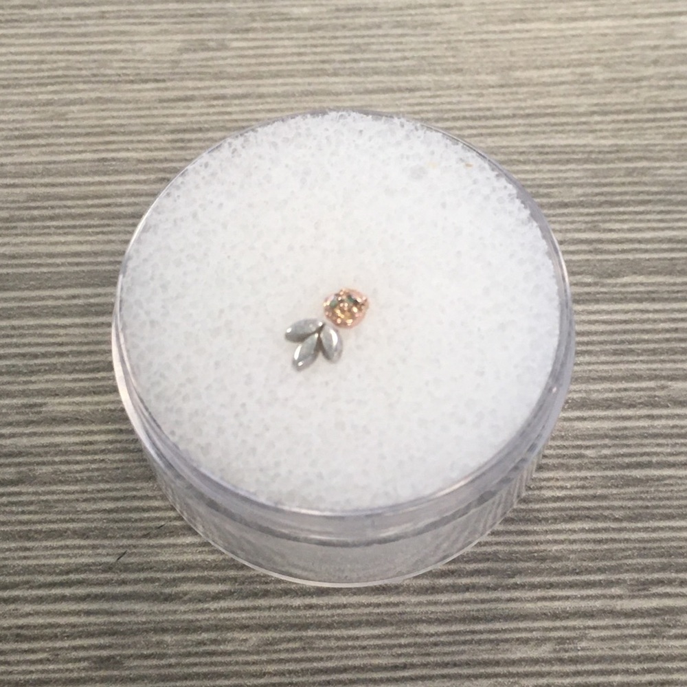 LeRoi 14k Rose Gold Rose Flower Threadless End